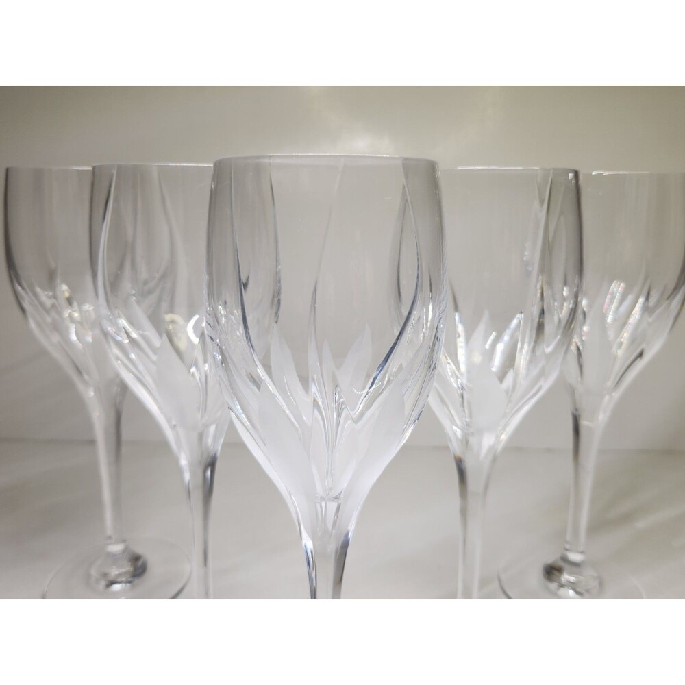 Set Of 5 Mikasa Flame D'Amore Water Goblets Glasses Wine 9" Discontinued - Picture 3 of 14